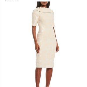 Adrianna Papell Metallic Jacquard Sheath Dress